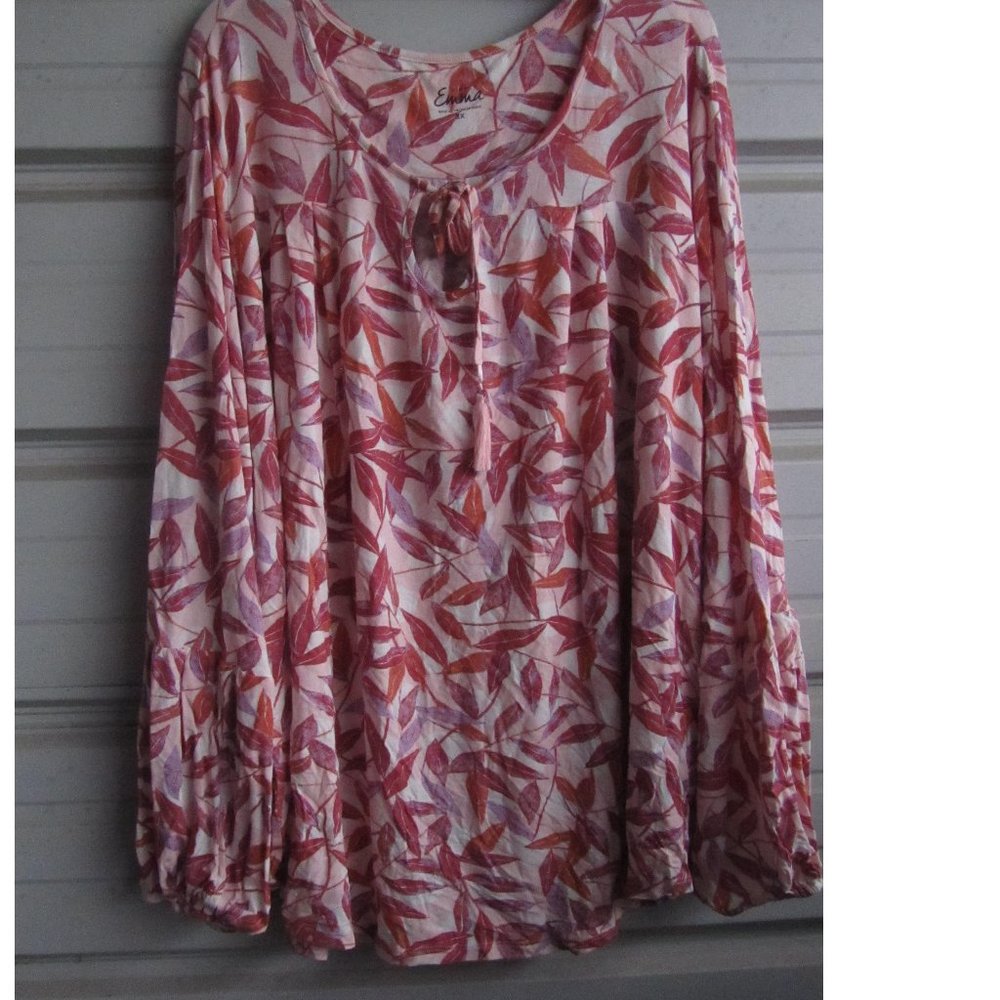 3X Plus Size Simply Emma Pretty shirt top womens